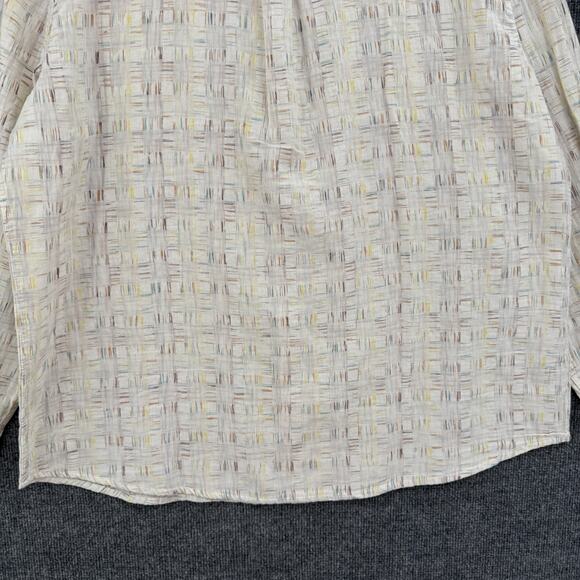 Carbon2Cobalt Shirt Mens XL Off White Multicolorn Button Up Long Sleeve Gauzy - Picture 6 of 9